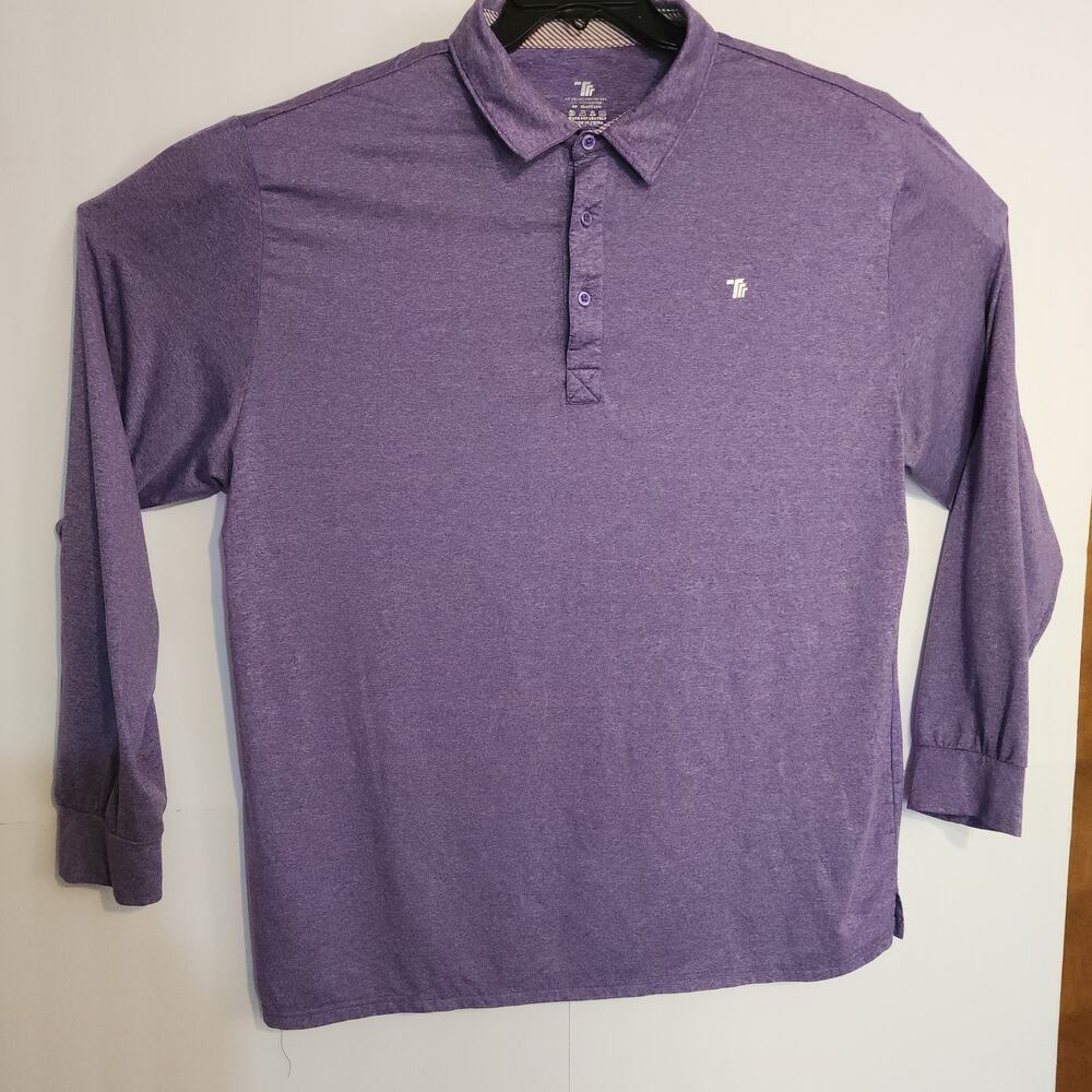 TRR‎ Mens Polo Long Sleeve Purple 2XL